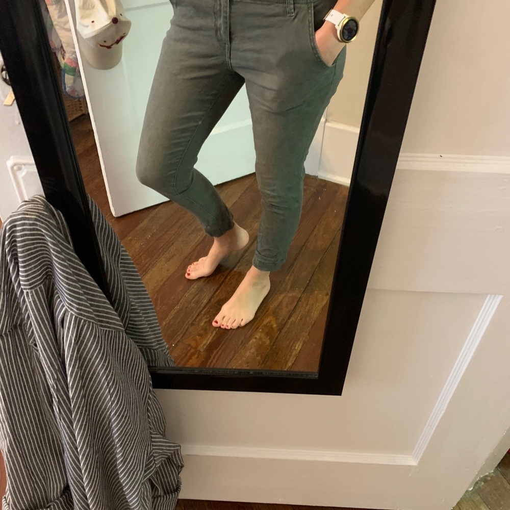 1822 olive green crop pants